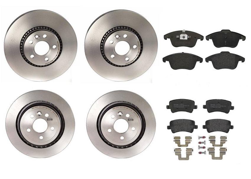 Brembo Brake Pads and Rotors Kit - Front and Rear (316mm/302mm) (Low-Met)